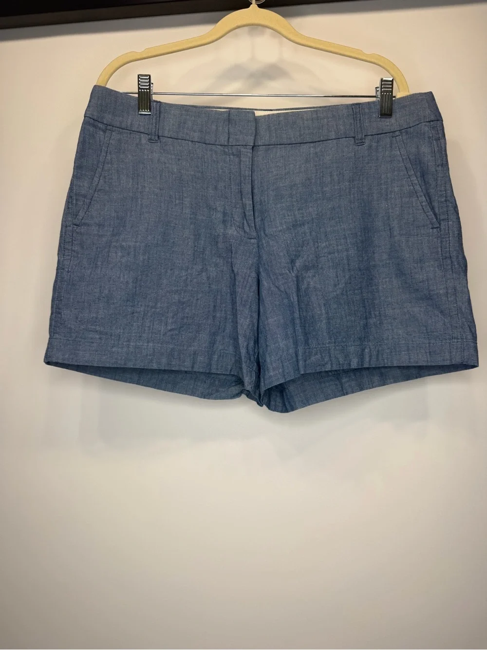 J.Crew Blue Chambray Cotton Shorts Women’s Size 12 - Picture 2 of 10